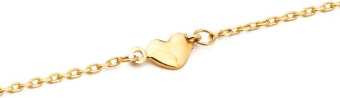 سلسلة رولو LoveBling من الذهب الأصفر عيار 10 قيراط 0.50 مم من قطع الماس مع 4 قلادات على شكل قلب قابلة للتعديل من 9 إلى 10 بوصة (#16) in Kuwait