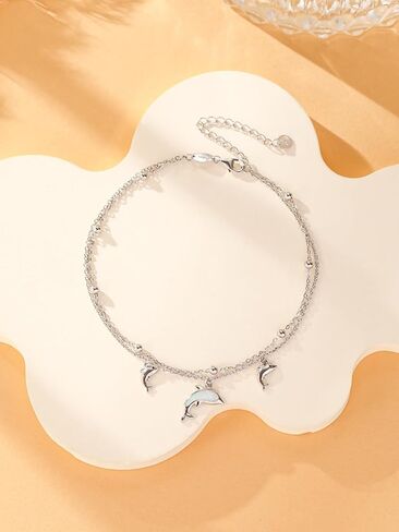 925 Sterling Silver Dolphins/Infinity/Pink Heart/Butterfly/Bee/Cross American Flag/Sunflower Bracelet Sterling Silver Jewelry Gifts for Women in Saudi Arabia
