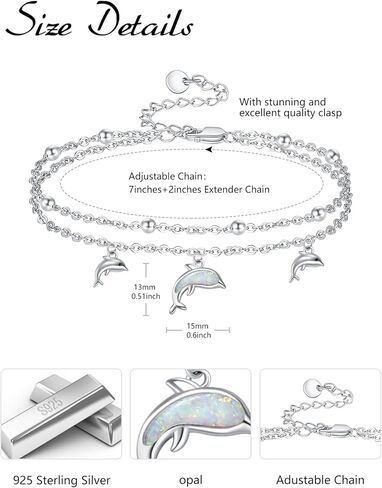 925 Sterling Silver Dolphins/Infinity/Pink Heart/Butterfly/Bee/Cross American Flag/Sunflower Bracelet Sterling Silver Jewelry Gifts for Women in Saudi Arabia