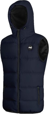 Mens Lightweight Puffer Vest with Hood Sleeveless Winter Jacket Water-Resistant Down Alternative in Saudi Arabia