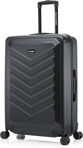 US ARMY Fox 28 inch Hardside Luggage with Spinner Wheels | Lightweight Large Suitcase for Extended Travel | Chevron Icon, Gel Handle, Side Studs, Retractable Trolley, Heavy Duty | Black in Saudi Arabia