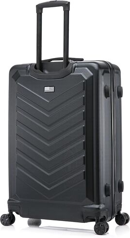 US ARMY Fox 28 inch Hardside Luggage with Spinner Wheels | Lightweight Large Suitcase for Extended Travel | Chevron Icon, Gel Handle, Side Studs, Retractable Trolley, Heavy Duty | Black in Saudi Arabia