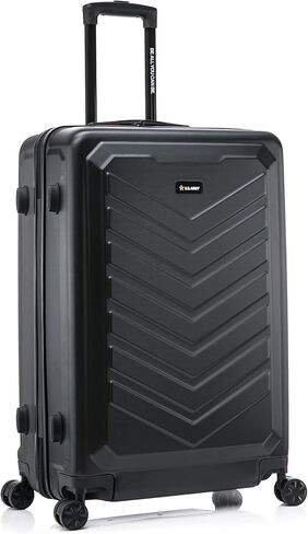 US ARMY Fox 28 inch Hardside Luggage with Spinner Wheels | Lightweight Large Suitcase for Extended Travel | Chevron Icon, Gel Handle, Side Studs, Retractable Trolley, Heavy Duty | Black in Saudi Arabia