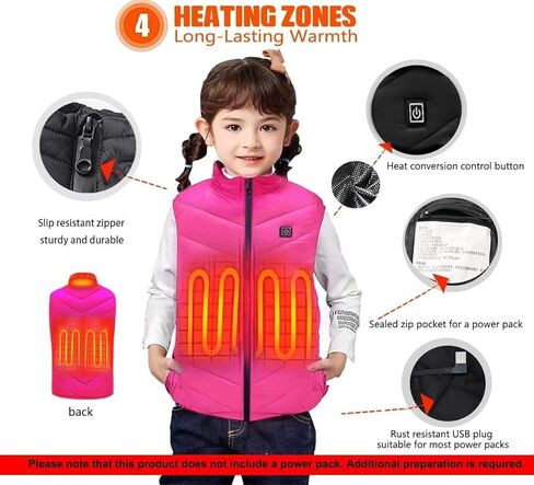 Kids Heated Vest for Boys Girls Youth (Without Battery) in Saudi Arabia