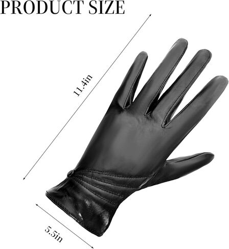 Womens Winter Leather Gloves Winter Warm Lined Black Winter Gloves for Women Driving Dress Gloves in Kuwait