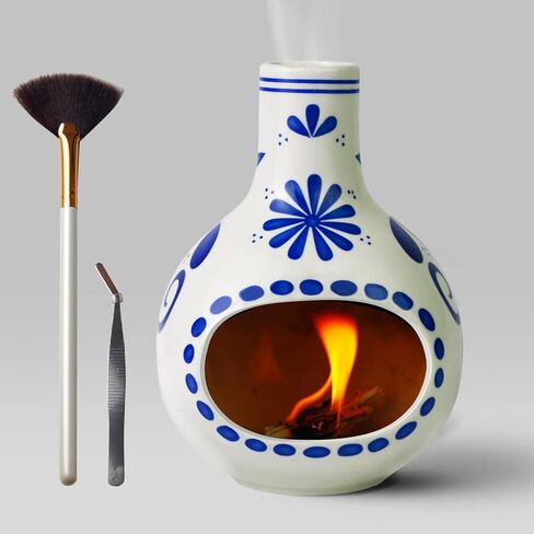 Handcrafted Ceramic palo Santo Holder-palo Santo Burner for Yoga, Meditation, and Energy Cleansing-4 in 1incense Holder - sage Holder, Incense Burner, Smudge Bowl, palo Santo Sticks Holder in Saudi Arabia