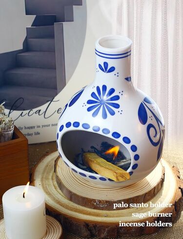 Handcrafted Ceramic palo Santo Holder-palo Santo Burner for Yoga, Meditation, and Energy Cleansing-4 in 1incense Holder - sage Holder, Incense Burner, Smudge Bowl, palo Santo Sticks Holder in Saudi Arabia