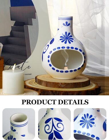 Handcrafted Ceramic palo Santo Holder-palo Santo Burner for Yoga, Meditation, and Energy Cleansing-4 in 1incense Holder - sage Holder, Incense Burner, Smudge Bowl, palo Santo Sticks Holder in Saudi Arabia