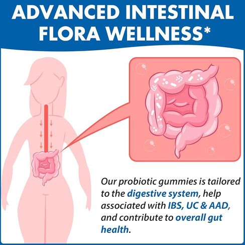 علكة صحة الأمعاء والبروبيوتيك، 112.5 مليار وحدة تشكيل مستعمرة، خالية من السكر - 8 سلالات + البريبايوتكس + أعشاب - للجهاز الهضمي والمناعة والإسهال والانتفاخ - صحة الأمعاء للنساء والرجال، 60 قطعة علكات بروبيوتيك in Kuwait