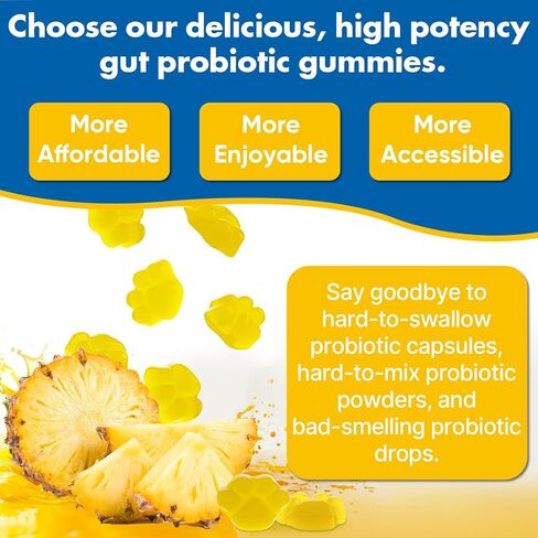 علكة صحة الأمعاء والبروبيوتيك، 112.5 مليار وحدة تشكيل مستعمرة، خالية من السكر - 8 سلالات + البريبايوتكس + أعشاب - للجهاز الهضمي والمناعة والإسهال والانتفاخ - صحة الأمعاء للنساء والرجال، 60 قطعة علكات بروبيوتيك in Kuwait