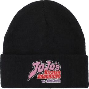 Bioworld JoJo's Bizarre Adventure Jojos Logo Embroidery Acrylic Knit Cuff Beanie Black in Kuwait