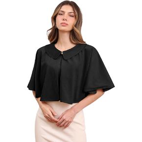 Shawl Wraps with Lapel Collar for Women, Soft Winter Cape for Evening Dresses, Lightweight Capelets Wedding Cover Up in Kuwait
