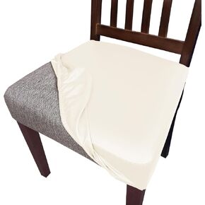 Waterproof Pu Leather Seat Covers for Dining Room Chairs Set of 6,Soft Chairs Seat Slipcovers,Dining Chair Cover Removable Washable Chair Protector Cover Stretch Kitchen Chair Covers in Saudi Arabia