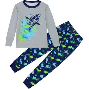 Funnycokid Boys Pajamas 2 Piece Pjs Set Kids Long Sleeve Sleepwear 5-12 Years in Saudi Arabia