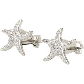 Sparkly Cubic Zirconia Starfish Clip on Earring for Women Crystal Cute Dainty Silver Star Earrin Statement Non Pierced Ears Boho Summer Beach Ocean Vacation Holiday Fashion Jewelry in Saudi Arabia