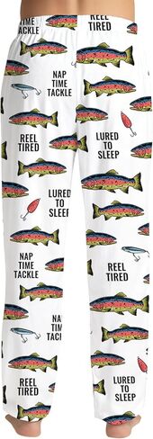 KOYI Fish Pajama Pants, Funny Fishing Print Lounge Pants, Cozy Unisex Sleepwear for Men Women, Novelty Pajama Bottoms in Saudi Arabia