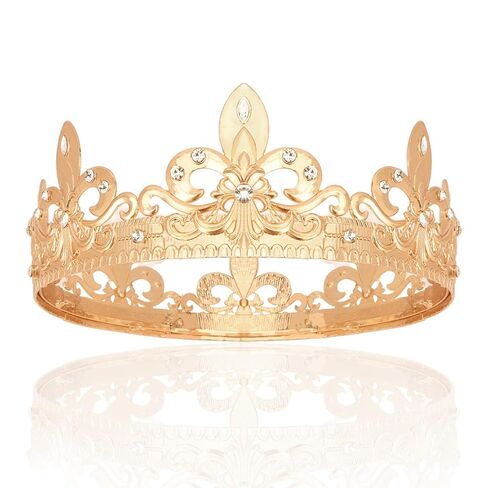 CIEHER King Crowns for Men Boys - Royal Vintage Prom Crown Evil Luxury Rhinestone Tiara for Birthday Halloween Costume Cosplay Party(Green) in Saudi Arabia