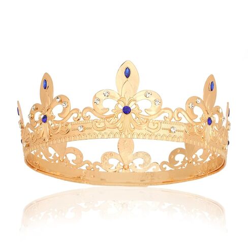 CIEHER King Crowns for Men Boys - Royal Vintage Prom Crown Evil Luxury Rhinestone Tiara for Birthday Halloween Costume Cosplay Party(Green) in Saudi Arabia