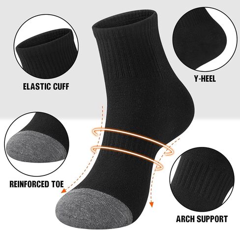 10 Pairs Mens Ankle Socks Quarter Mini Crew Comfort Breathable Casual Socks in Saudi Arabia