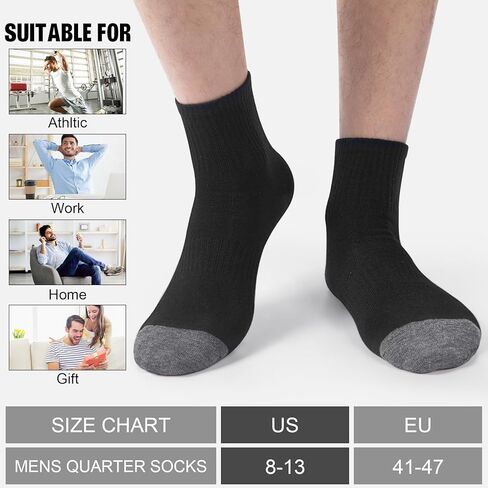 10 Pairs Mens Ankle Socks Quarter Mini Crew Comfort Breathable Casual Socks in Saudi Arabia