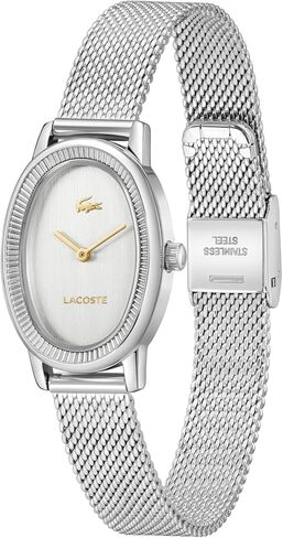 ساعة Lacoste Parisienne النسائية 2H - هيكل بيضاوي، إطار مخدد، حركة كوارتز، حزام جلدي ناعم بلف مزدوج، تصميم أنيق وبسيط - هدية لها in Saudi Arabia