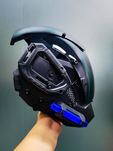 فاسق خوذة مصباح ليد حتى قناع مستقبلية Techwear الخيال العلمي القوطية قناع زي هالوين تنكري الدعائم مناسبة للكبار in Kuwait