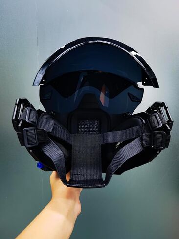 فاسق خوذة مصباح ليد حتى قناع مستقبلية Techwear الخيال العلمي القوطية قناع زي هالوين تنكري الدعائم مناسبة للكبار in Kuwait