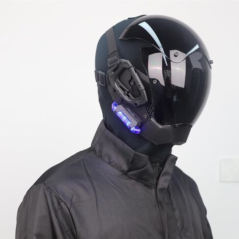 فاسق خوذة مصباح ليد حتى قناع مستقبلية Techwear الخيال العلمي القوطية قناع زي هالوين تنكري الدعائم مناسبة للكبار in Kuwait