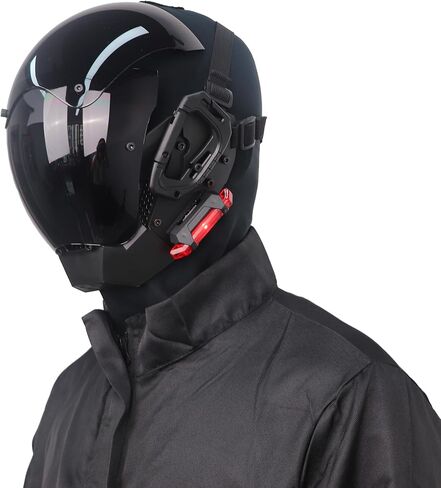 فاسق خوذة مصباح ليد حتى قناع مستقبلية Techwear الخيال العلمي القوطية قناع زي هالوين تنكري الدعائم مناسبة للكبار in Kuwait