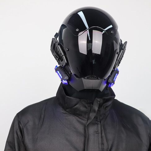 فاسق خوذة مصباح ليد حتى قناع مستقبلية Techwear الخيال العلمي القوطية قناع زي هالوين تنكري الدعائم مناسبة للكبار in Kuwait