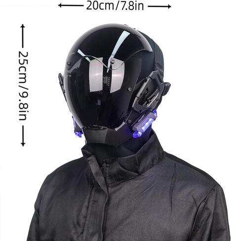 فاسق خوذة مصباح ليد حتى قناع مستقبلية Techwear الخيال العلمي القوطية قناع زي هالوين تنكري الدعائم مناسبة للكبار in Kuwait