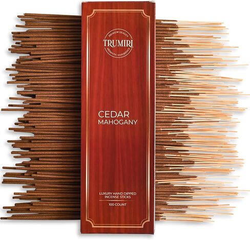 Cedar Mahogany Incense Sticks - Pack of 100 Inscents-Sticks - Inciensos Aromaticos para La Casa - Made with Natural Ingredients - Scented Insence Non Toxic Insense Incents in Saudi Arabia