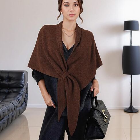 Winter Shawl Wraps for Women Knitted Pashmina Sweater Shawl Large Wool Triangle Scarf Warm Blanket Poncho Cardigan in Saudi Arabia