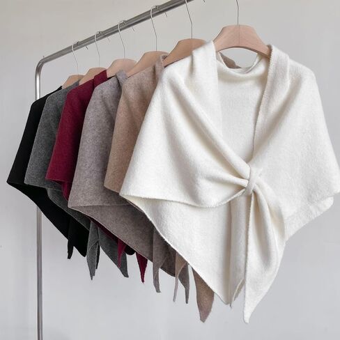 Winter Shawl Wraps for Women Knitted Pashmina Sweater Shawl Large Wool Triangle Scarf Warm Blanket Poncho Cardigan in Saudi Arabia