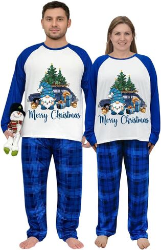 Gnomies Couple Christmas Family Matching Pajama Long Top And Long Pant Pajama Set in Saudi Arabia