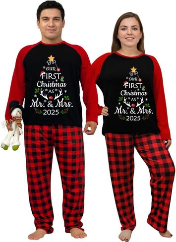Gnomies Couple Christmas Family Matching Pajama Long Top And Long Pant Pajama Set in Saudi Arabia