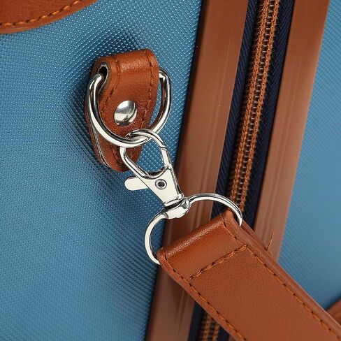 Vintage-Inspired Blue 2-Pack Hardside Trunk & Train Case With Brown Accents in Saudi Arabia