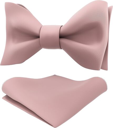 Adam Young Men's Self Tie Bow Tie with Pocket Squares Made of Sami-Glossy Satin Bowtie for Tuxedo Faux Silk in Saudi Arabia