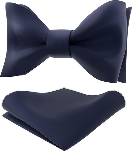 Adam Young Men's Self Tie Bow Tie with Pocket Squares Made of Sami-Glossy Satin Bowtie for Tuxedo Faux Silk in Saudi Arabia