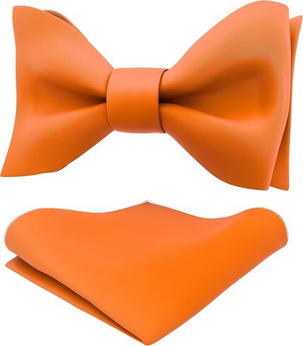 Adam Young Men's Self Tie Bow Tie with Pocket Squares Made of Sami-Glossy Satin Bowtie for Tuxedo Faux Silk in Saudi Arabia