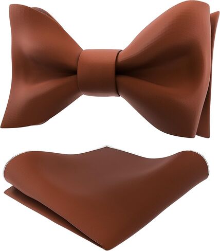 Adam Young Men's Self Tie Bow Tie with Pocket Squares Made of Sami-Glossy Satin Bowtie for Tuxedo Faux Silk in Saudi Arabia