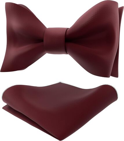 Adam Young Men's Self Tie Bow Tie with Pocket Squares Made of Sami-Glossy Satin Bowtie for Tuxedo Faux Silk in Saudi Arabia