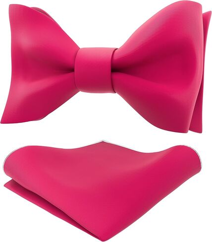 Adam Young Men's Self Tie Bow Tie with Pocket Squares Made of Sami-Glossy Satin Bowtie for Tuxedo Faux Silk in Saudi Arabia