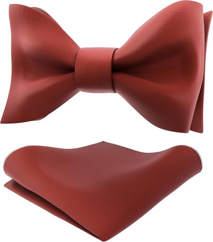 Adam Young Men's Self Tie Bow Tie with Pocket Squares Made of Sami-Glossy Satin Bowtie for Tuxedo Faux Silk in Saudi Arabia