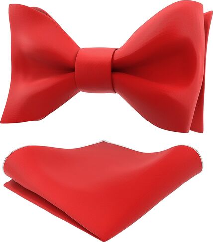Adam Young Men's Self Tie Bow Tie with Pocket Squares Made of Sami-Glossy Satin Bowtie for Tuxedo Faux Silk in Saudi Arabia