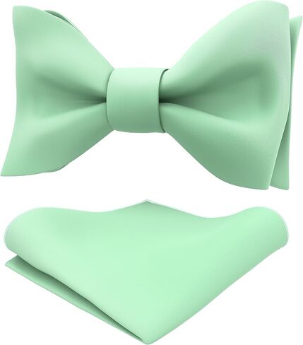 Adam Young Men's Self Tie Bow Tie with Pocket Squares Made of Sami-Glossy Satin Bowtie for Tuxedo Faux Silk in Saudi Arabia