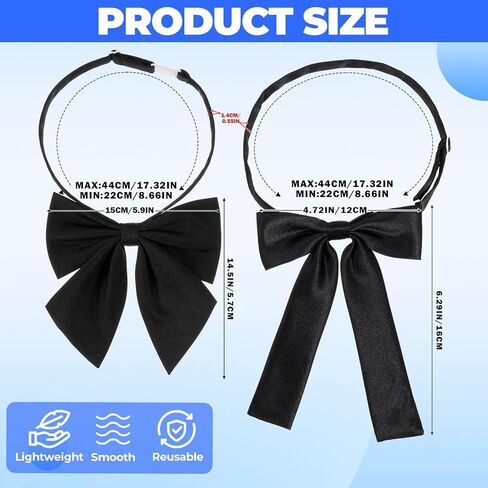 Black Bow Ties for Men Women, Black Bowtie, Cowboy Accessories for Men Women, 2 PCS Pre-tied Adjustable Western Satin Ribbon String Bow Tie for Wedding Tuxedo Banquets Formal Wear in Saudi Arabia