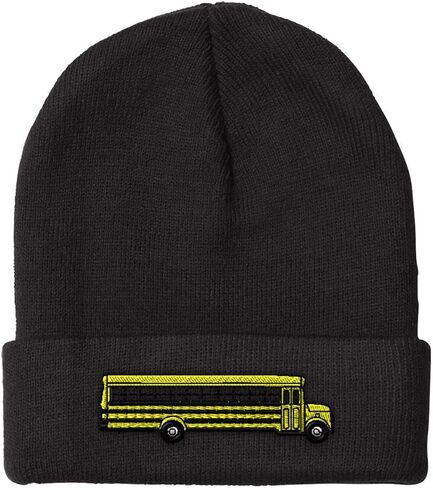 Custom Beanies for Men School Bus A Embroidery Bus Winter Hats for Women Acrylic Skull Cap 1 Size in Saudi Arabia