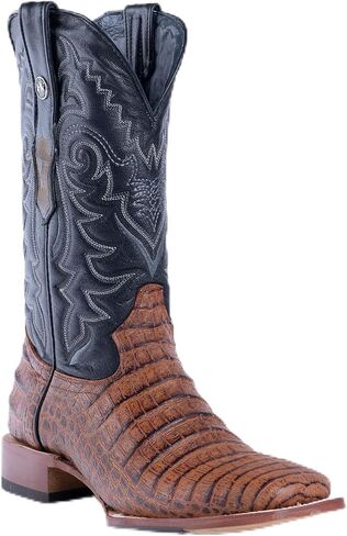 أحذية Tanner Mark للرجال من Caiman Belly Cognac أحذية غربية، مقدمة مربعة واسعة، كعب للمشي، جلد، نعل هجين، ارتفاع العمود 33 سم in Kuwait