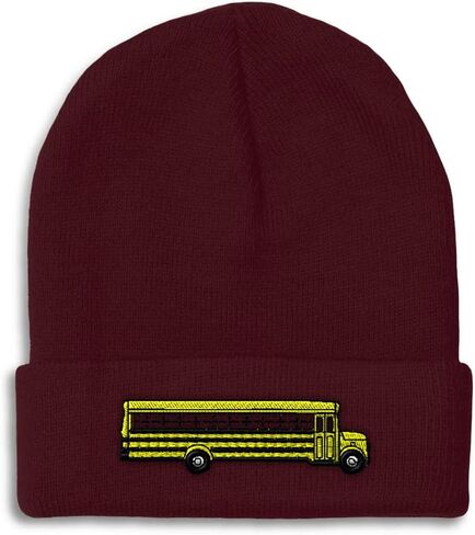 Custom Beanies for Men School Bus A Embroidery Bus Winter Hats for Women Acrylic Skull Cap 1 Size in Saudi Arabia